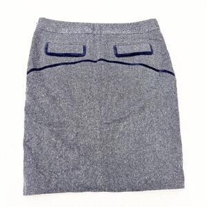 Club Monaco Wool Straight Leg Tweed Patterned Navy/Dark Blue Skirt Size 10